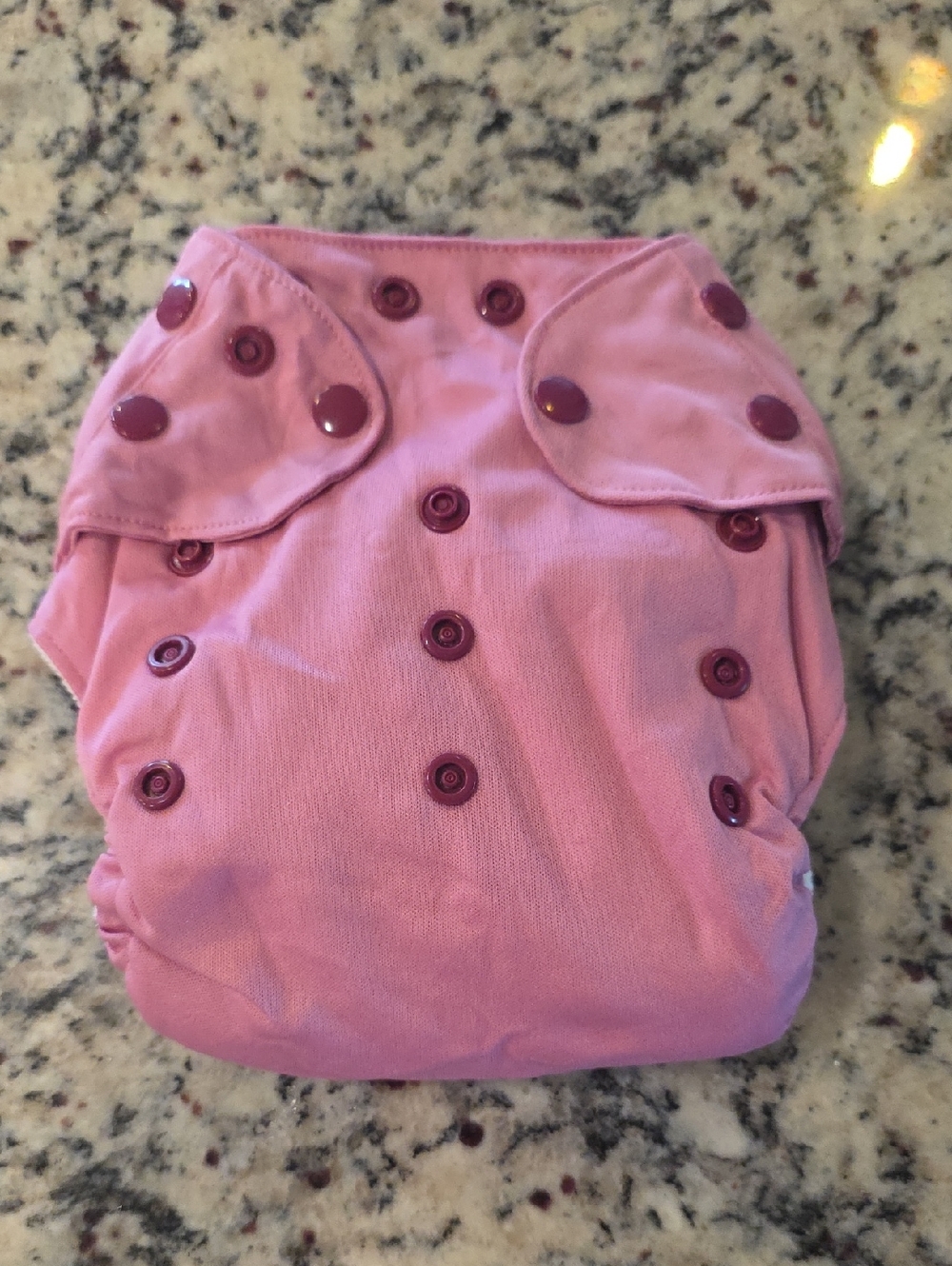 Pink Snap-Closure All-in-One Cloth Diaper O/S